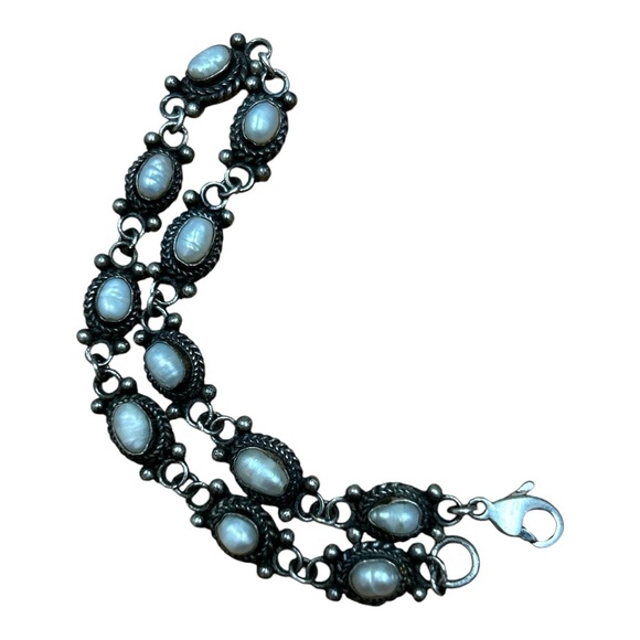 Vintage 925 seed pearl bracelet - Picture 3 of 6